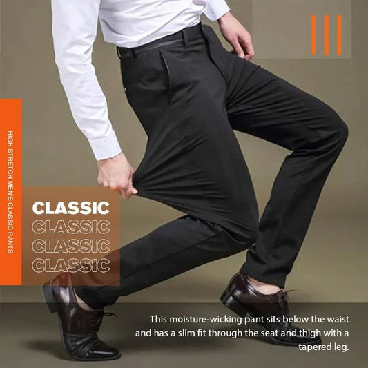 Pantalons classiques très extensibles pour hommes.