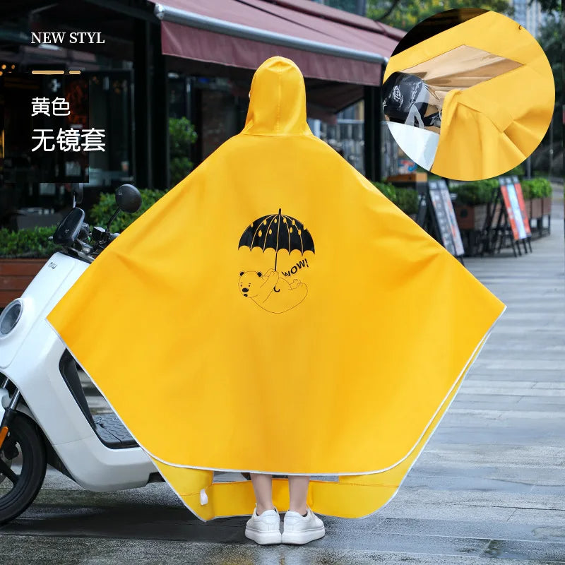 Poncho de pluie à capuche pour adultes pour moto.