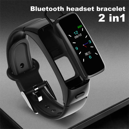 Montre intelligente B6 2-en-1 comprend un écouteur Bluetooth sans fil.