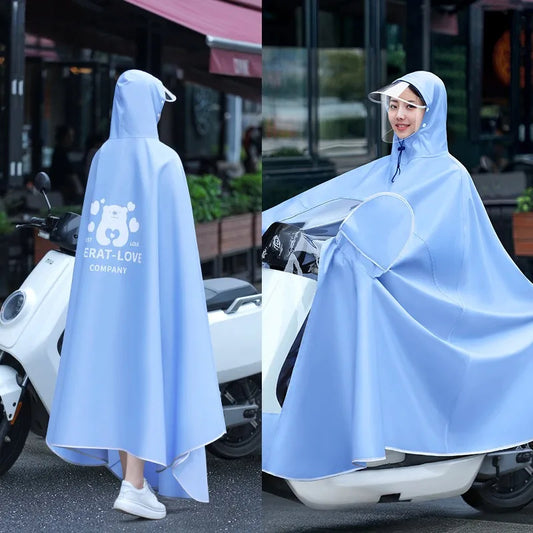 Poncho de pluie à capuche pour adultes pour moto.