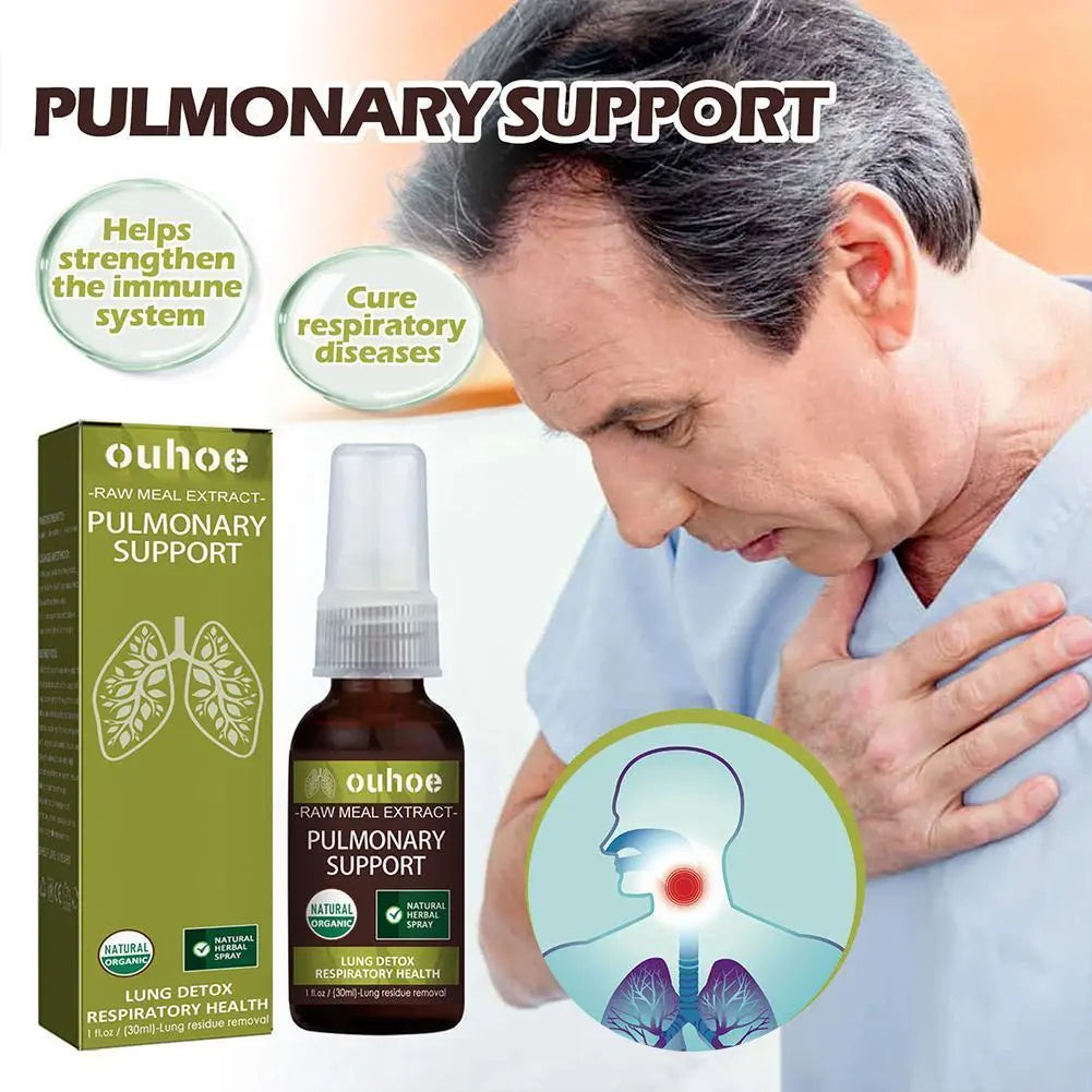 Spray herbal pour soutien pulmonaire et respiratoire.