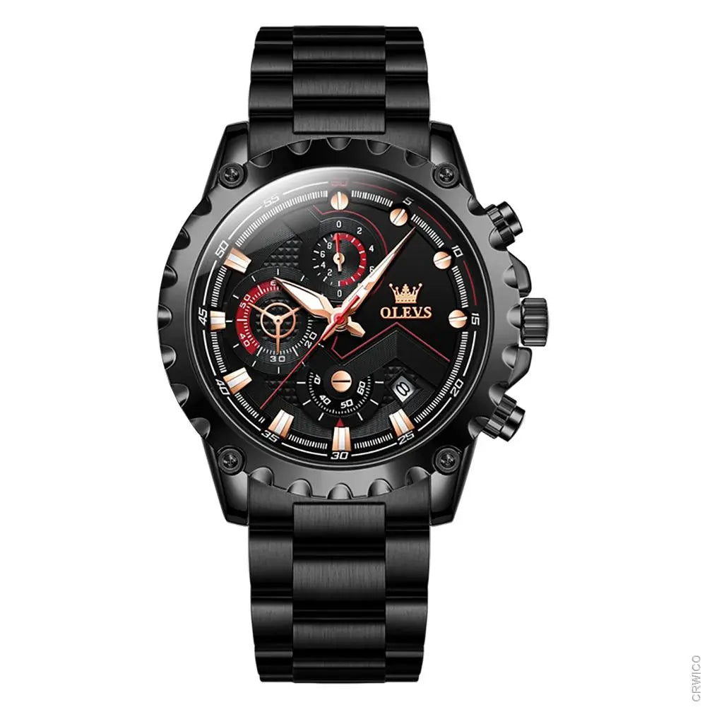 Montre pour homme audacieuse avec un grand cadran rond.