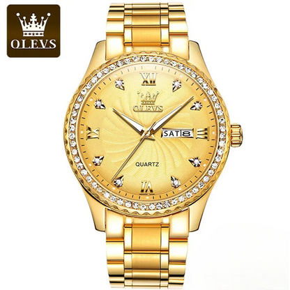 OLEVS 5565– montre-bracelet en acier inoxydable pour hommes.