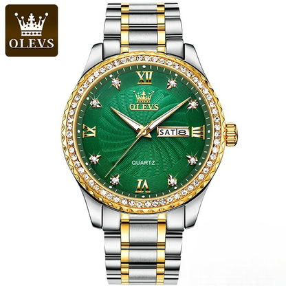 OLEVS 5565– montre-bracelet en acier inoxydable pour hommes.