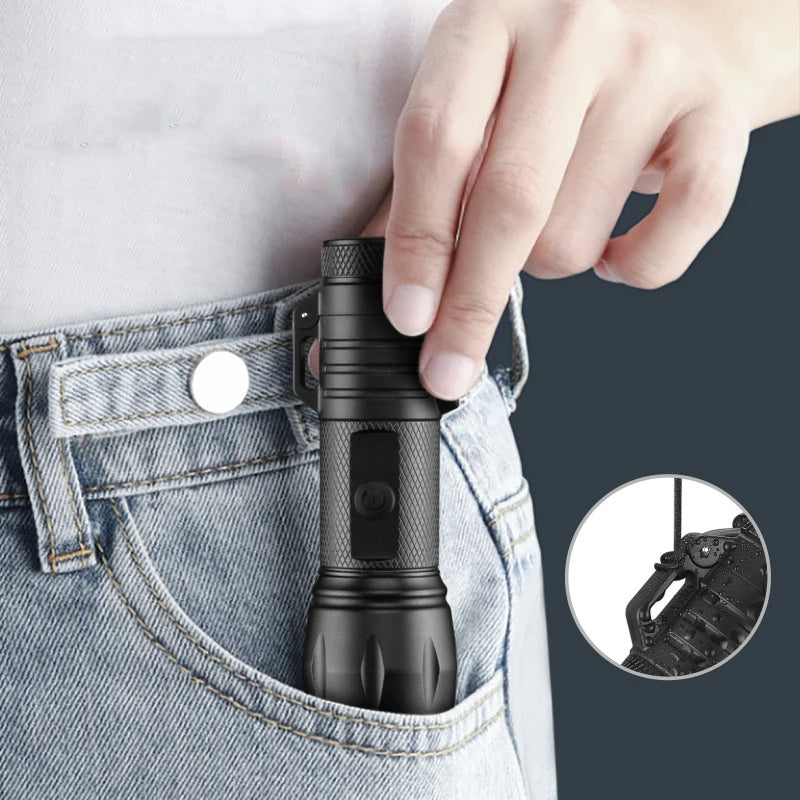 Lampe de poche avec briquet électrique 2 en 1.