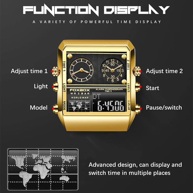 Montre analogique LIGE FOXBOX pour hommes.