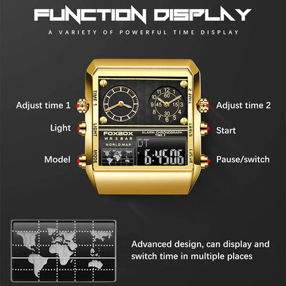 Montre analogique LIGE FOXBOX pour hommes.