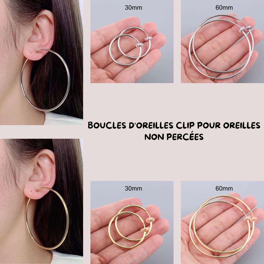 Boucles d'oreilles clip sans piercing