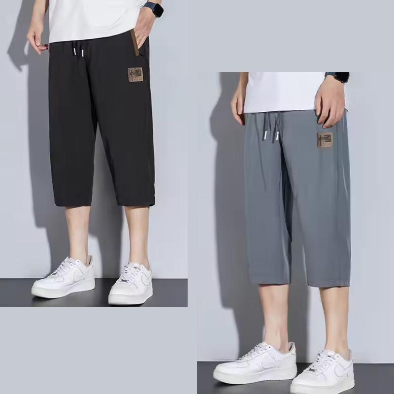 Pantalons en soie glacée pour hommes et femmes.