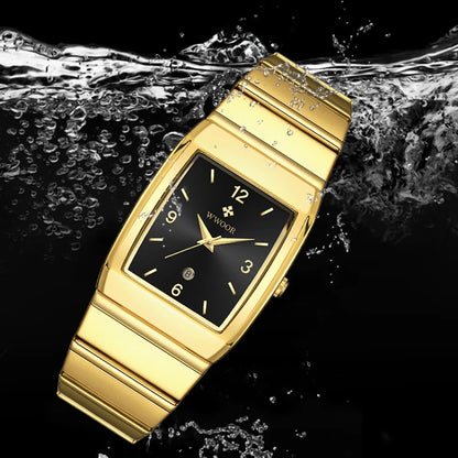 WWOOR-Montre carrée de luxe pour homme.