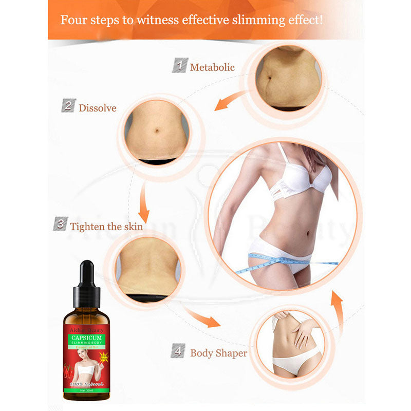 Huile amincissante anti-cellulite pour le corps.