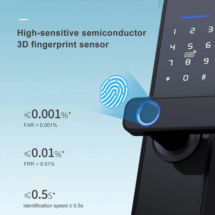 Serrure de porte biométrique intelligente.