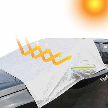 Couverture réfléchissante solaire pour pare-brise de voiture.