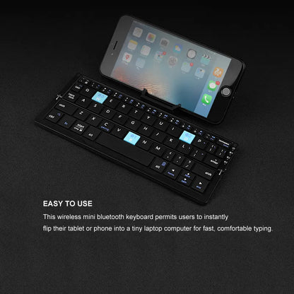 Mini clavier Bluetooth pliable B.O.W avec support magnétique.