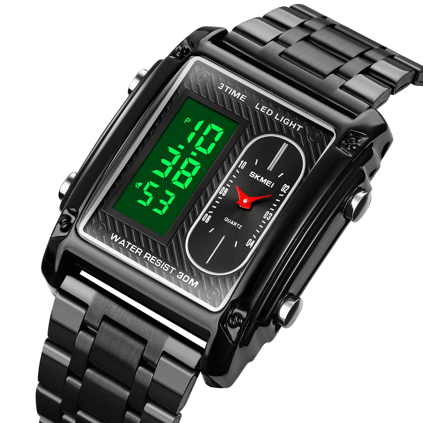 SKMEI-Montre rectangulaire pour homme.