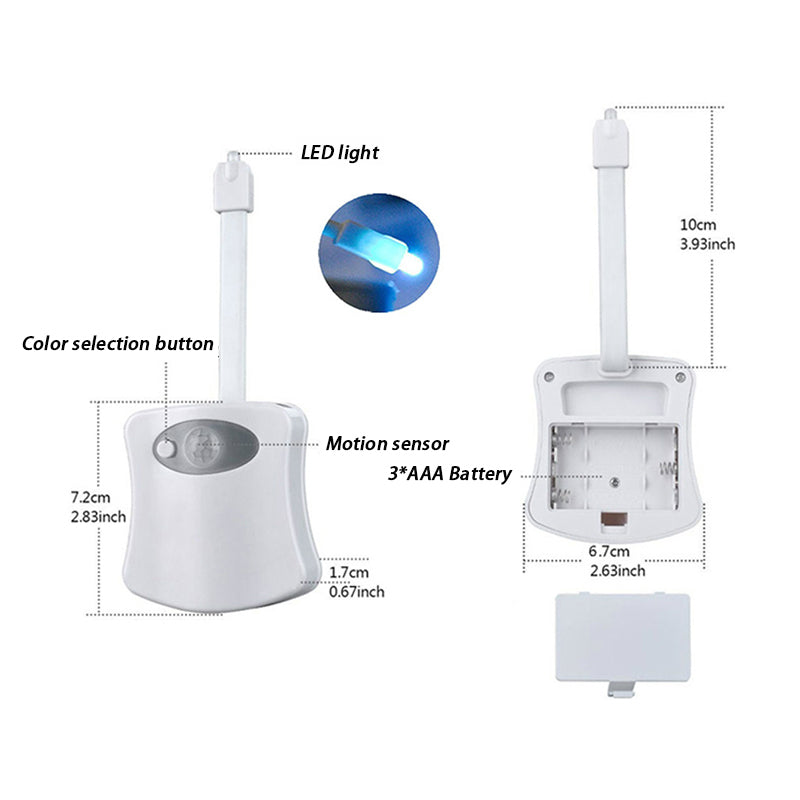 Éclairage de cuvette de toilette à LED avec détecteur de mouvement.