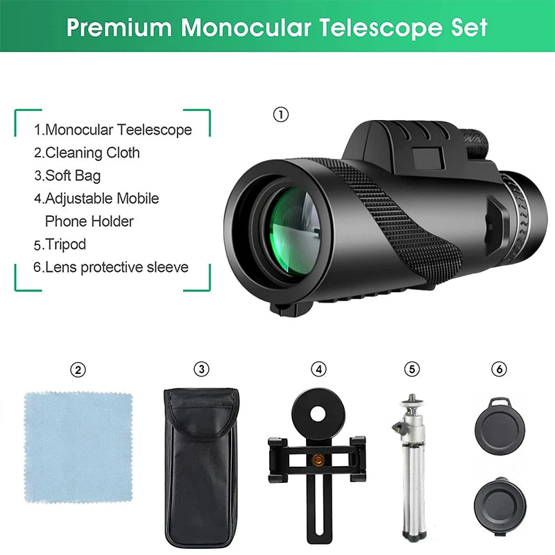 Monoculaire portable grossissement 80x100