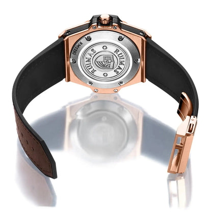 Montre à quartz pour hommes à motif géométrique