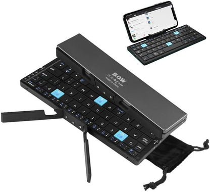 Mini clavier Bluetooth pliable B.O.W avec support magnétique.