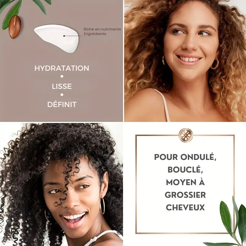 Crème anti-frisottis de 280 ml pour tous les types de boucles