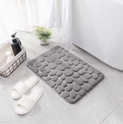 COBBLESTONE EMBOSSED BATHROOM BATH MAT NON