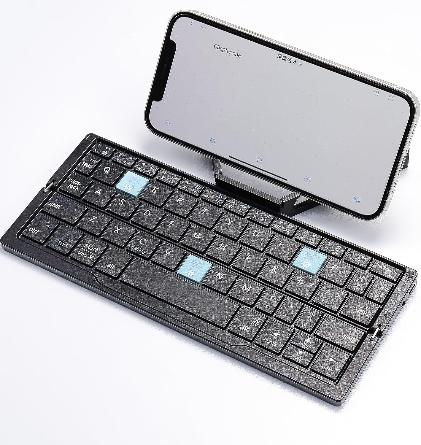 Mini clavier Bluetooth pliable B.O.W avec support magnétique.