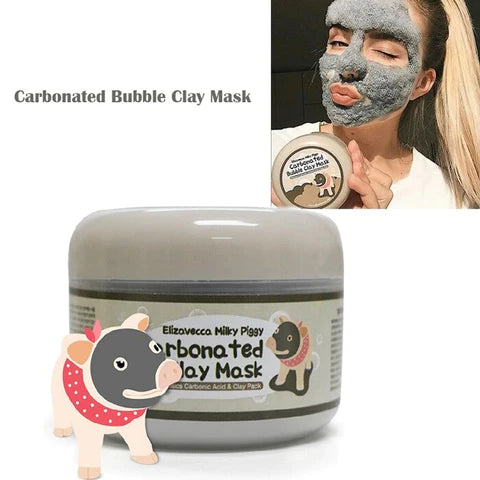 Masque à l'argile carbonatée à bulles pour nettoyer les pores en profondeur.