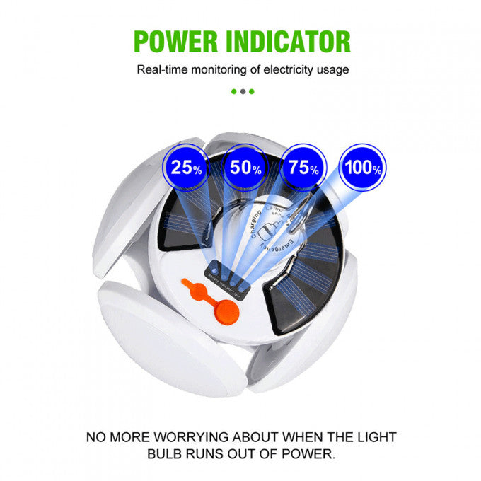 Ampoule LED en forme de boule à énergie solaire extérieure étanche.