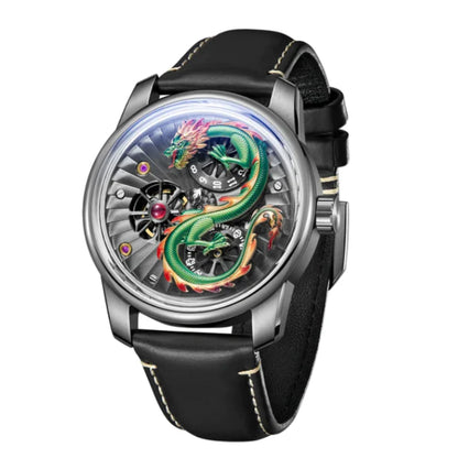 OBLVLO-DRAGON-VERT Montre Pour Homme.