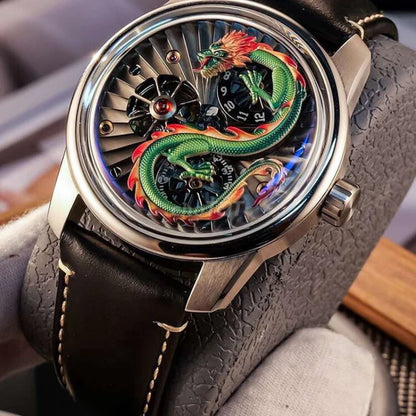 OBLVLO-DRAGON-VERT Montre Pour Homme.