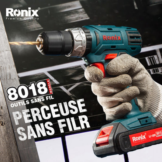 Perceuse à percussion sans fil Ronix 8018 18V 30NM.