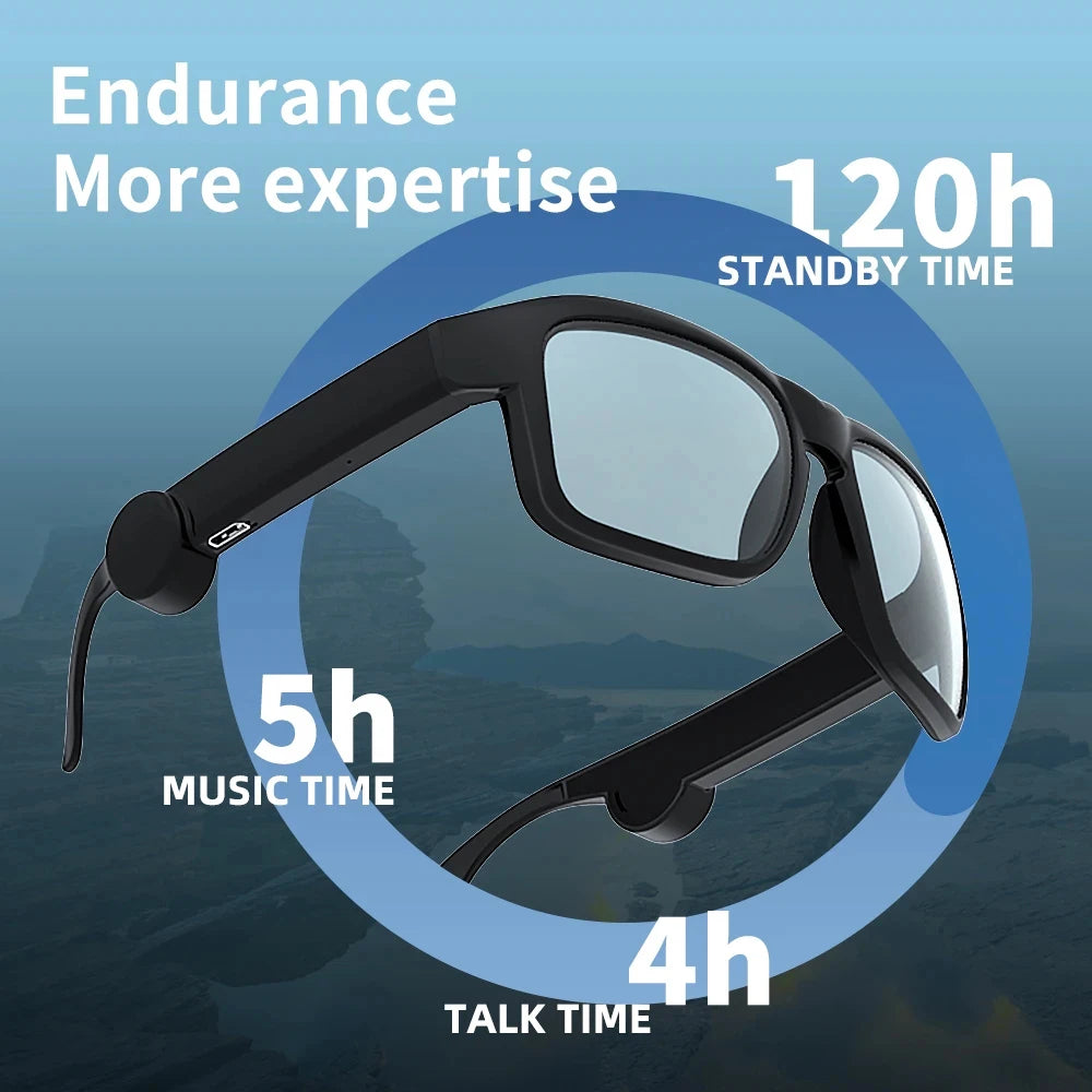 lunettes de soleil de conduite polarisées,Casque stéréo sans fil Bluetooth 5.0.