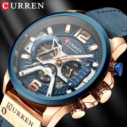 Montre CURREN pour hommes Top marque montre de sport de luxe en cuir.