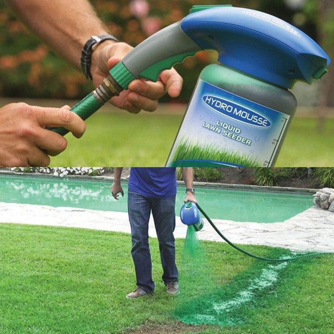 Hydro mousse rend le jardin vert et luxuriant.