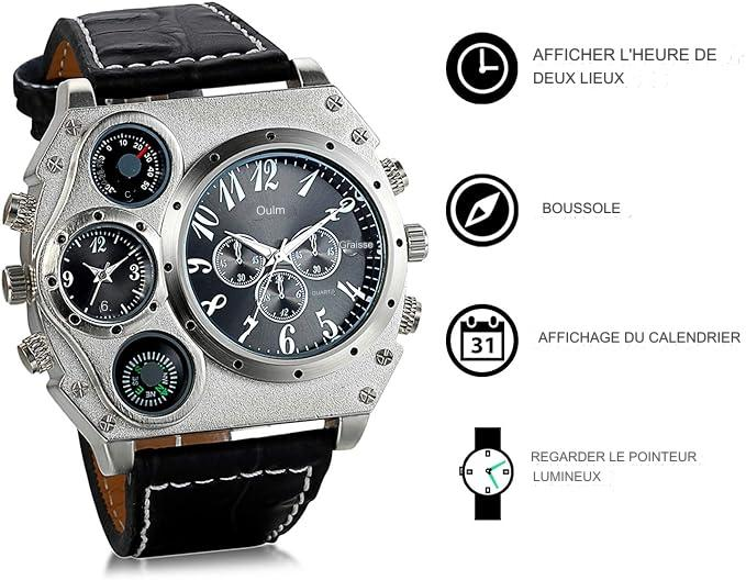 Montre multi-cadrans OULM pour homme.