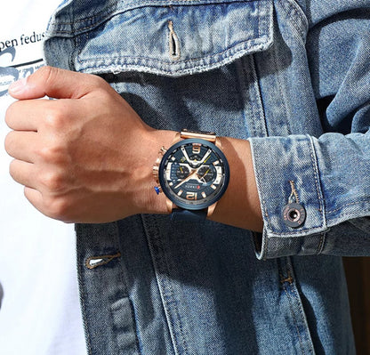 Montre CURREN pour hommes Top marque montre de sport de luxe en cuir.