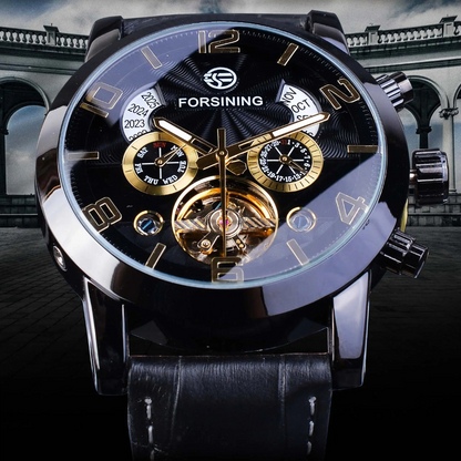 Montre tourbillon mécanique automatique pour homme.