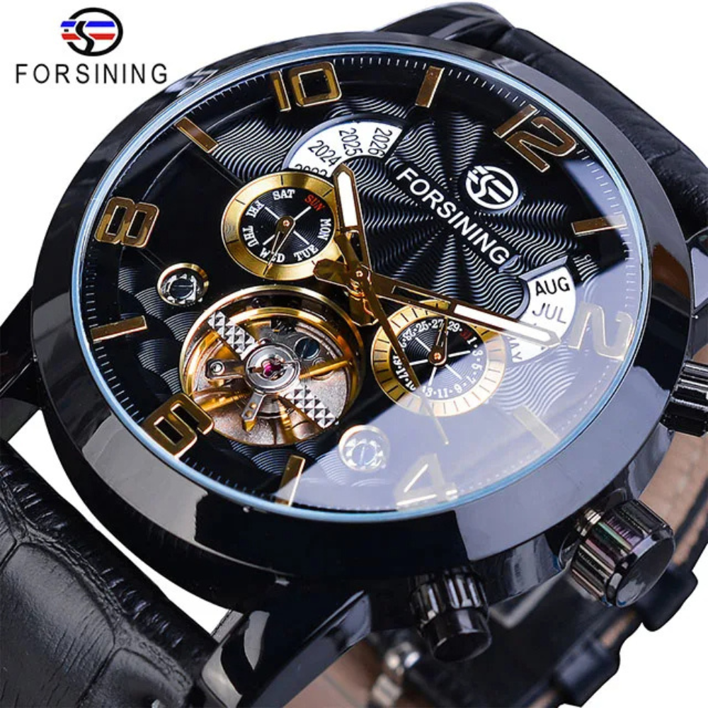 Montre tourbillon mécanique automatique pour homme.