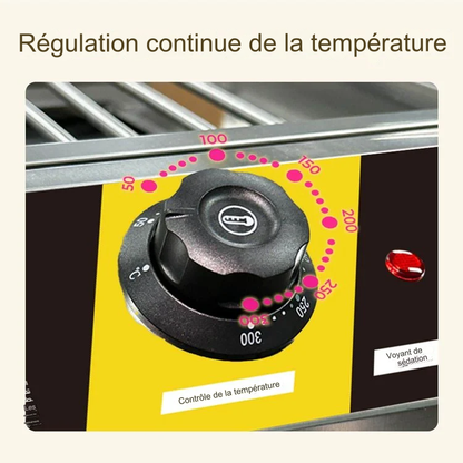 Grill électrique en acier inoxydable.