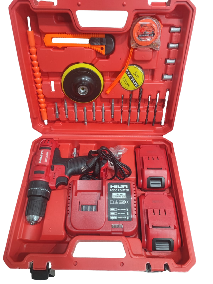 Kit Perceuse - Visseuse Sans Fil rechargeable Hilti avec 28 pièces.