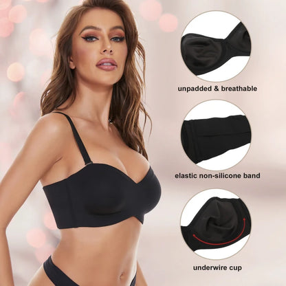 Soutien-gorge ampliforme avec bretelles amovibles.